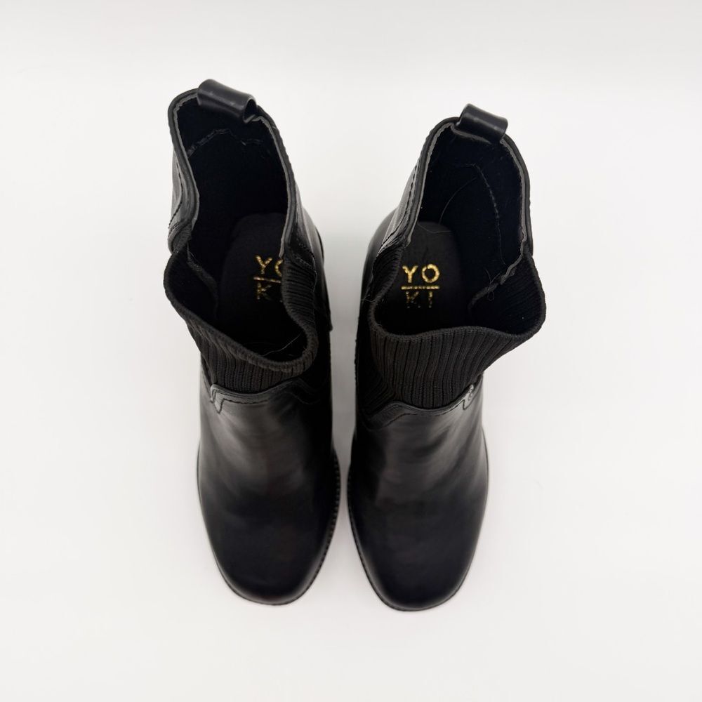 Yoki Yale Chunky Chelsea Platform Ankle Boots Block Heel Pull On Black 7.5 NEW - Picture 6 of 15